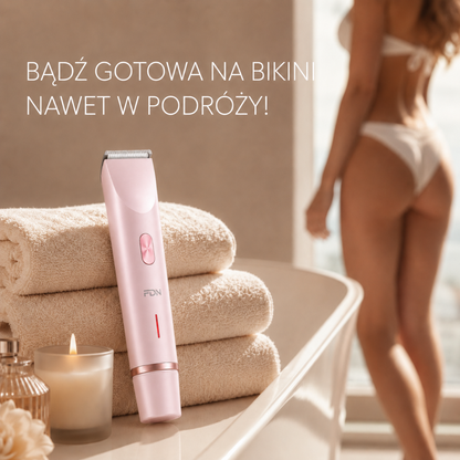 Różowy Trymer dla Kobiet FDN Smooth 2w1  – Bezprzewodowy Zestaw 2w1